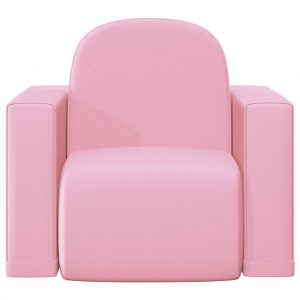 2-u-1 dječja sofa od umjetne kože ružičasta