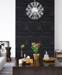 3D zidne tapete s uzorkom cigli samoljepljive 40 kom crne