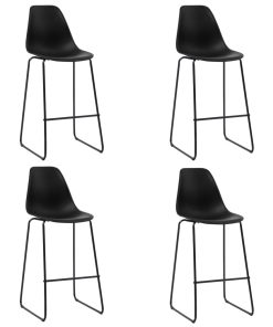 Barske stolice 4 kom crne plastične