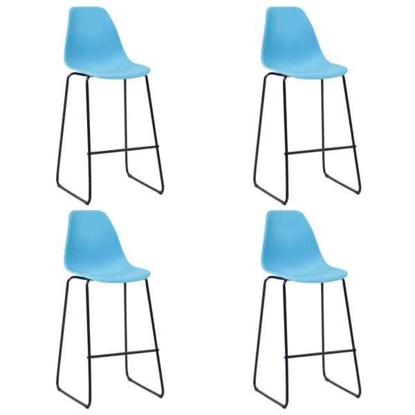 Barske stolice 4 kom plave plastične