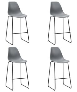 Barske stolice 4 kom sive plastične