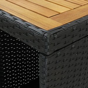 Barski stol sa stalkom za pohranu crni 120x60x110 cm poliratan