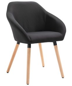 Blagovaonska stolica od tkanine crna