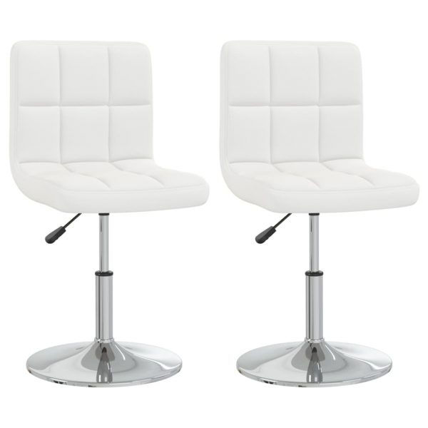 Blagovaonske stolice 2 kom bijele od umjetne kože