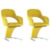 Blagovaonske stolice 2 kom žute baršunaste