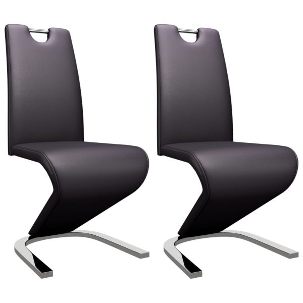 Blagovaonske stolice cik-cak oblika od umjetne kože 2 kom smeđe