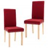 Blagovaonske stolice od tkanine 2 kom crvena boja vina