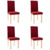 Blagovaonske stolice od tkanine 4 kom crvena boja vina
