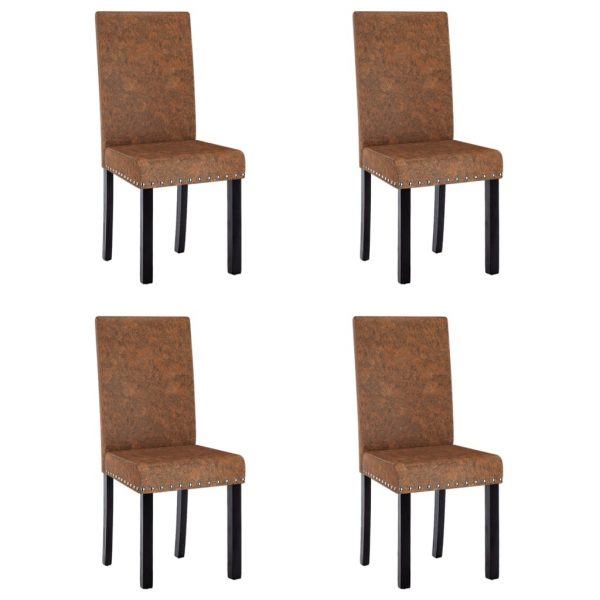 Blagovaonske stolice od tkanine 4 kom smeđe