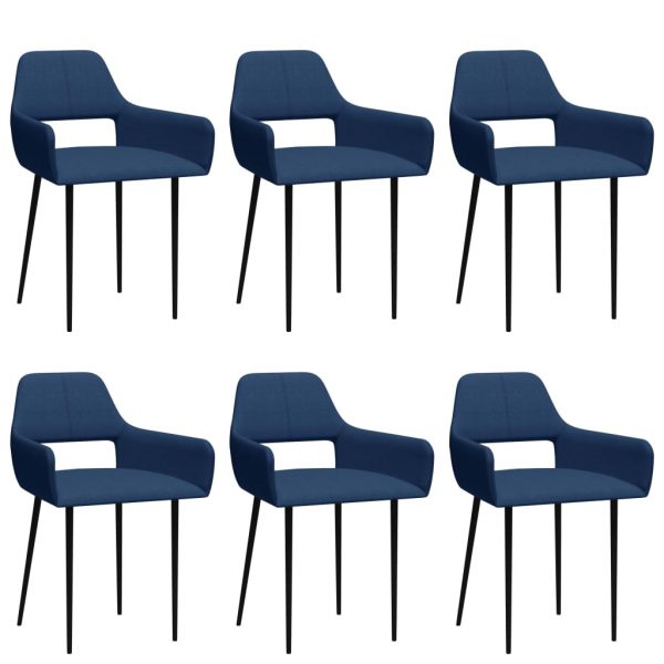 Blagovaonske stolice od tkanine 6 kom plave