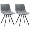 Blagovaonske stolice od umjetne kože 2 kom sive