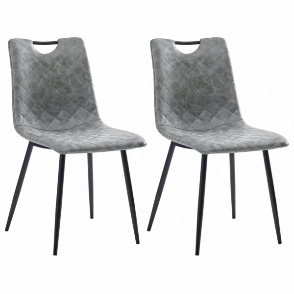 Blagovaonske stolice od umjetne kože 2 kom tamnosive