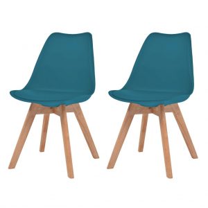 Blagovaonske stolice od umjetne kože 2 kom tirkizne