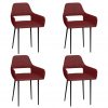 Blagovaonske stolice od umjetne kože 4 kom crvena boja vina