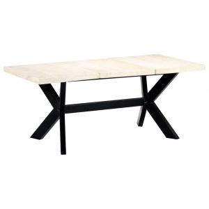 Blagovaonski stol bijeli 180x90x75 cm od masivnog drva manga