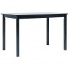 Blagovaonski stol crni 114x71x75 cm od masivnog drva kaučukovca