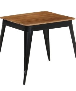 Blagovaonski stol od masivnog drva bagrema i čelika 75x75x76 cm