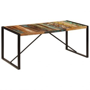 Blagovaonski stol od masivnog obnovljenog drva 180 x 90 x 75 cm