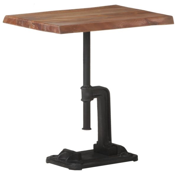 Bočni stolić smeđi 45x35x49 cm drvo bagrema i lijevano željezo