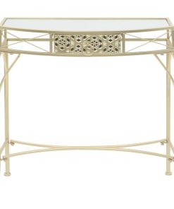 Bočni stolić u francuskom stilu metalni 82 x 39 x 76 cm zlatni