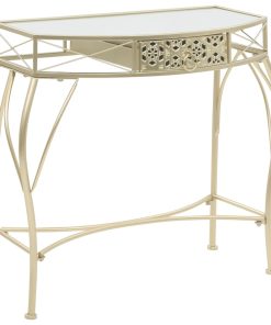 Bočni stolić u francuskom stilu metalni 82 x 39 x 76 cm zlatni