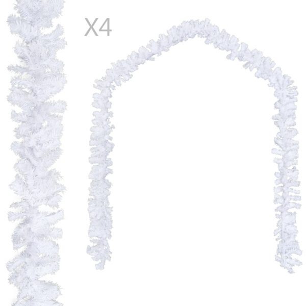 Božićne girlande 4 kom bijele 270 cm PVC