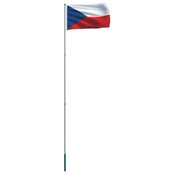 Češka zastava s aluminijskim stupom 6 m