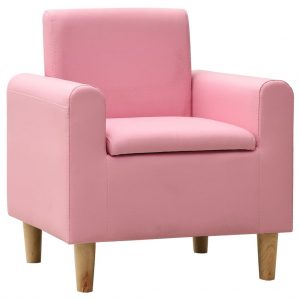 Dječja sofa od umjetne kože ružičasta