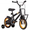 Dječji bicikl s prednjim nosačem 12 inča crno-narančasti