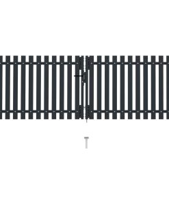 Dvostruka vrata za ogradu od čelika 306 x 150 cm antracit
