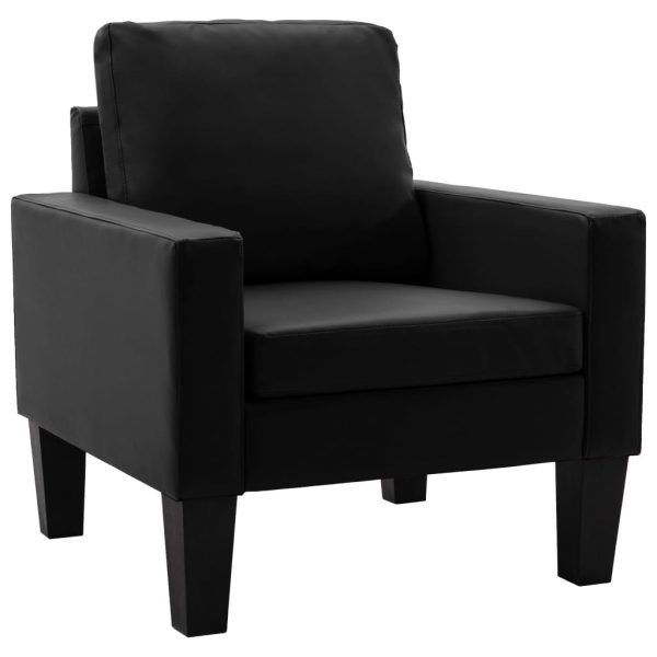 Fotelja od umjetne kože crna