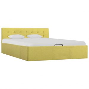 Hidraulični okvir za krevet od tkanine limeta-žuti 140 x 200 cm