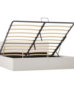 Hidraulični okvir za krevet od umjetne kože bijeli 180 x 200 cm