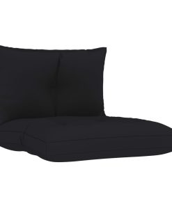Jastuci za sofu od paleta 2 kom crni od tkanine