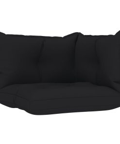 Jastuci za sofu od paleta 3 kom crni od tkanine