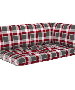 Jastuci za sofu od paleta 3 kom crveni karirani