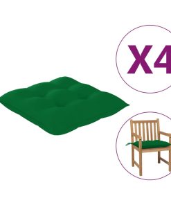Jastuci za stolice 4 kom zeleni 50 x 50 x 7 cm od tkanine