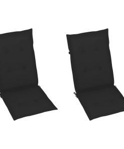 Jastuci za vrtne stolice 2 kom crni 120 x 50 x 4 cm
