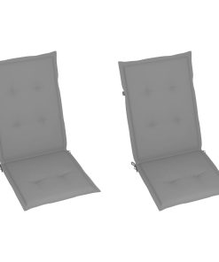 Jastuci za vrtne stolice 2 kom sivi 120 x 50 x 4 cm
