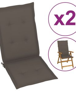 Jastuci za vrtne stolice 2 kom smeđe-sivi 120 x 50 x 4 cm