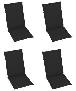 Jastuci za vrtne stolice 4 kom crni 120 x 50 x 4 cm