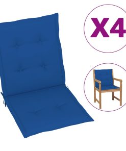 Jastuci za vrtne stolice 4 kom kraljevski plavi 100 x 50 x 4 cm