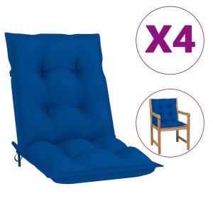 Jastuci za vrtne stolice 4 kom kraljevski plavi 100 x 50 x 7 cm