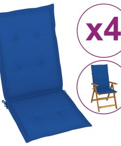 Jastuci za vrtne stolice 4 kom kraljevski plavi 120 x 50 x 4 cm