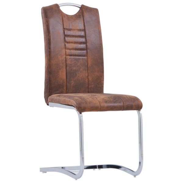 Konzolne blagovaonske stolice smeđe 4 kom umjetna brušena koža