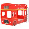 Krevet na kat londonski autobus crveni MDF 90 x 200 cm