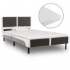 Krevet od umjetne kože s madracem sivo-bijeli 90 x 200 cm