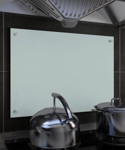 Kuhinjska zaštita od prskanja bijela 70 x 50 cm kaljeno staklo