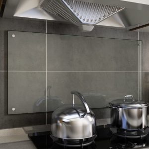 Kuhinjska zaštita od prskanja prozirna 100x50 cm kaljeno staklo