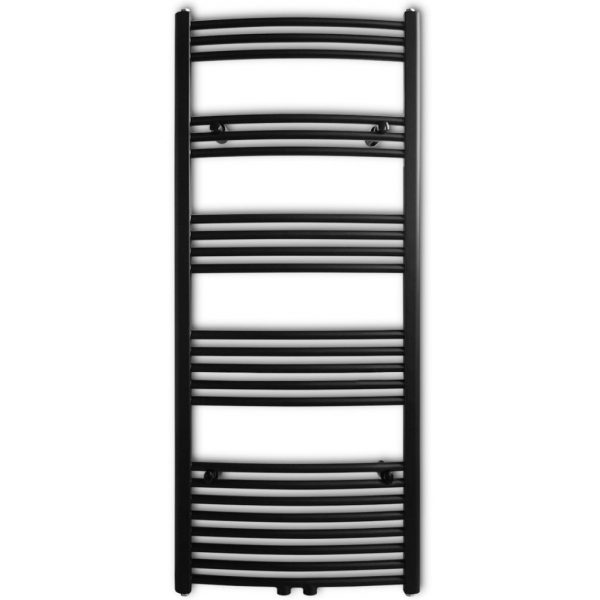 Kupaonski radijator za centralno grijanje crni zaobljeni 600 x 1424 mm